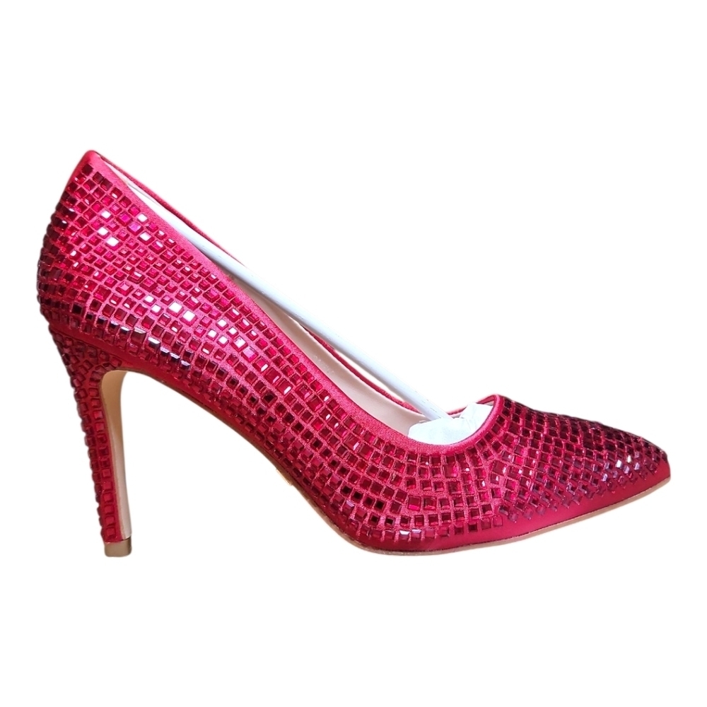 LAUREN LORRAINE Dazzle Heels In Red - Picture 3 of 6